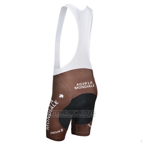 2014 Fahrradbekleidung Ag2rla Braun Trikot Kurzarm und Tragerhose